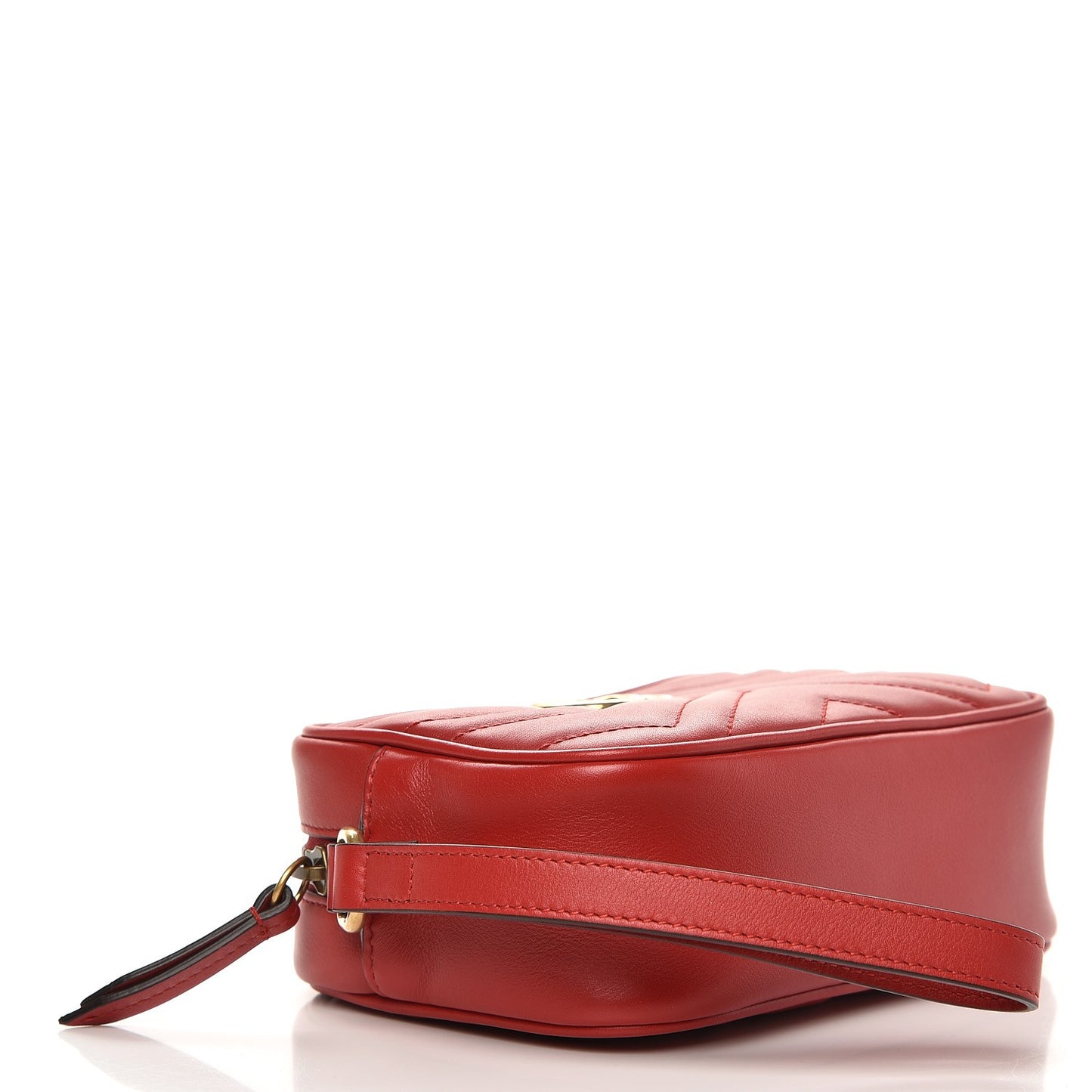 Calfskin Matelasse Mini GG Marmont Wrist Wallet Hibiscus Red