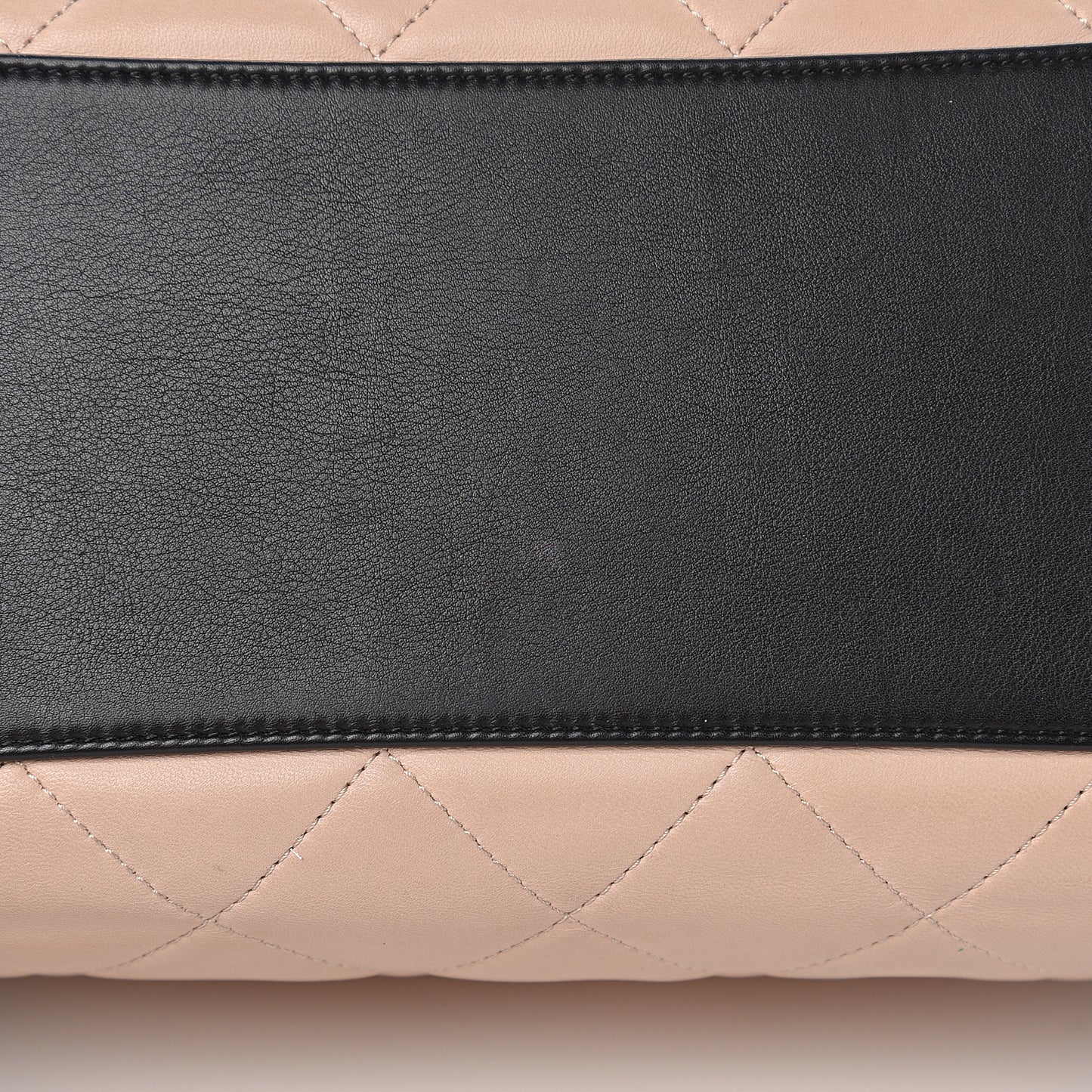 Lambskin Quilted CC Shopping Tote Black Rose Clair