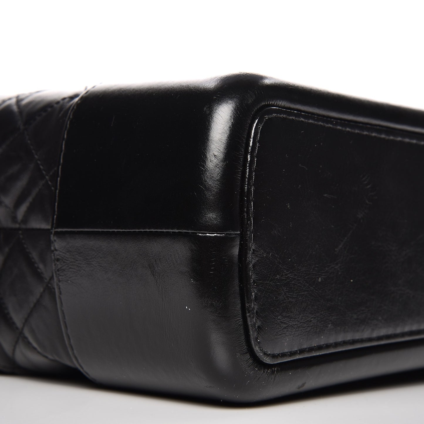 Aged Calfskin Quilted Large Gabrielle Hobo Black
