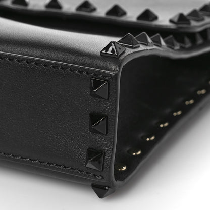 Valentino Garavani Vitello Monochrome Medium Rockstud Flip Lock Crossbody Bag Black 8 of 8