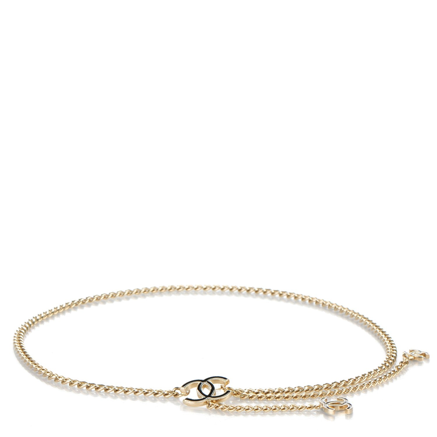 Chanel Enamel CC Ceinture Fantai Adjustable Belt Gold Black 1 of 4
