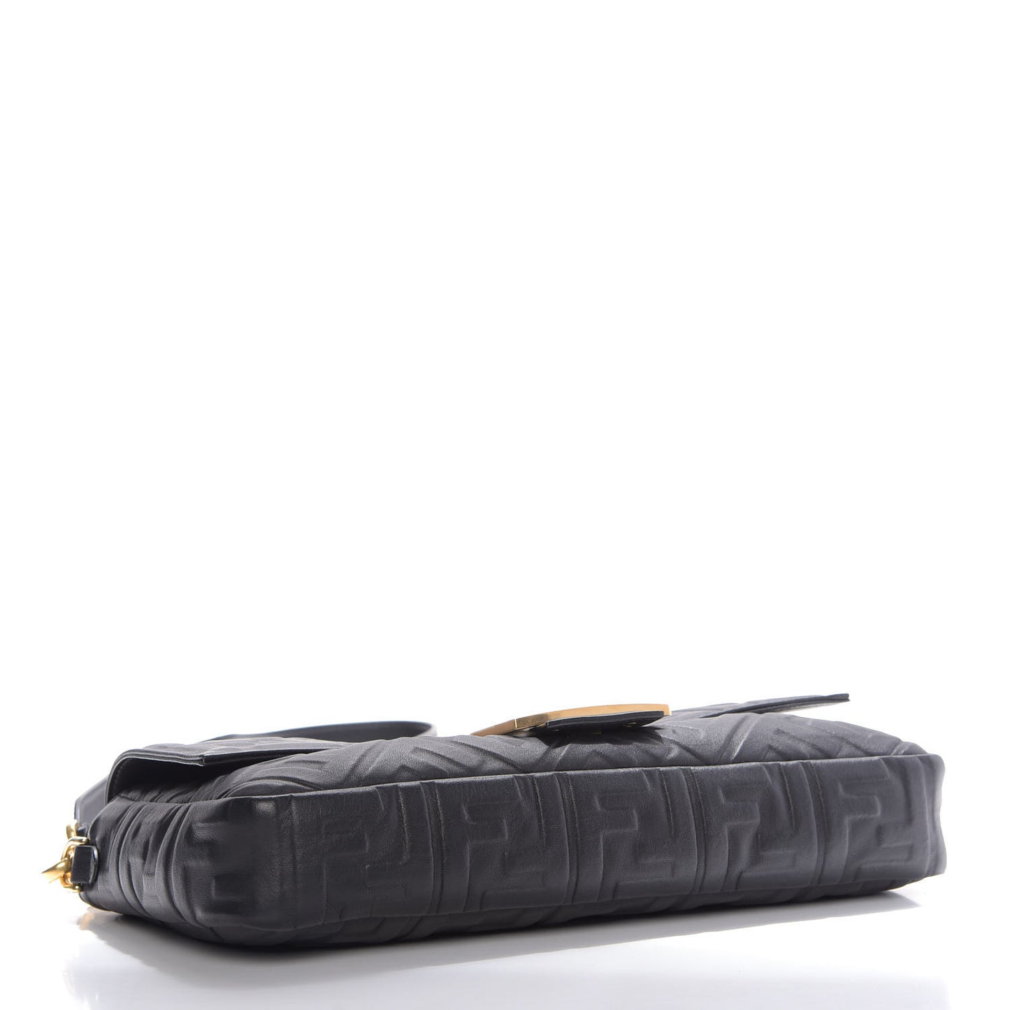 Nappa FF 1974 Embossed Large Baguette Black