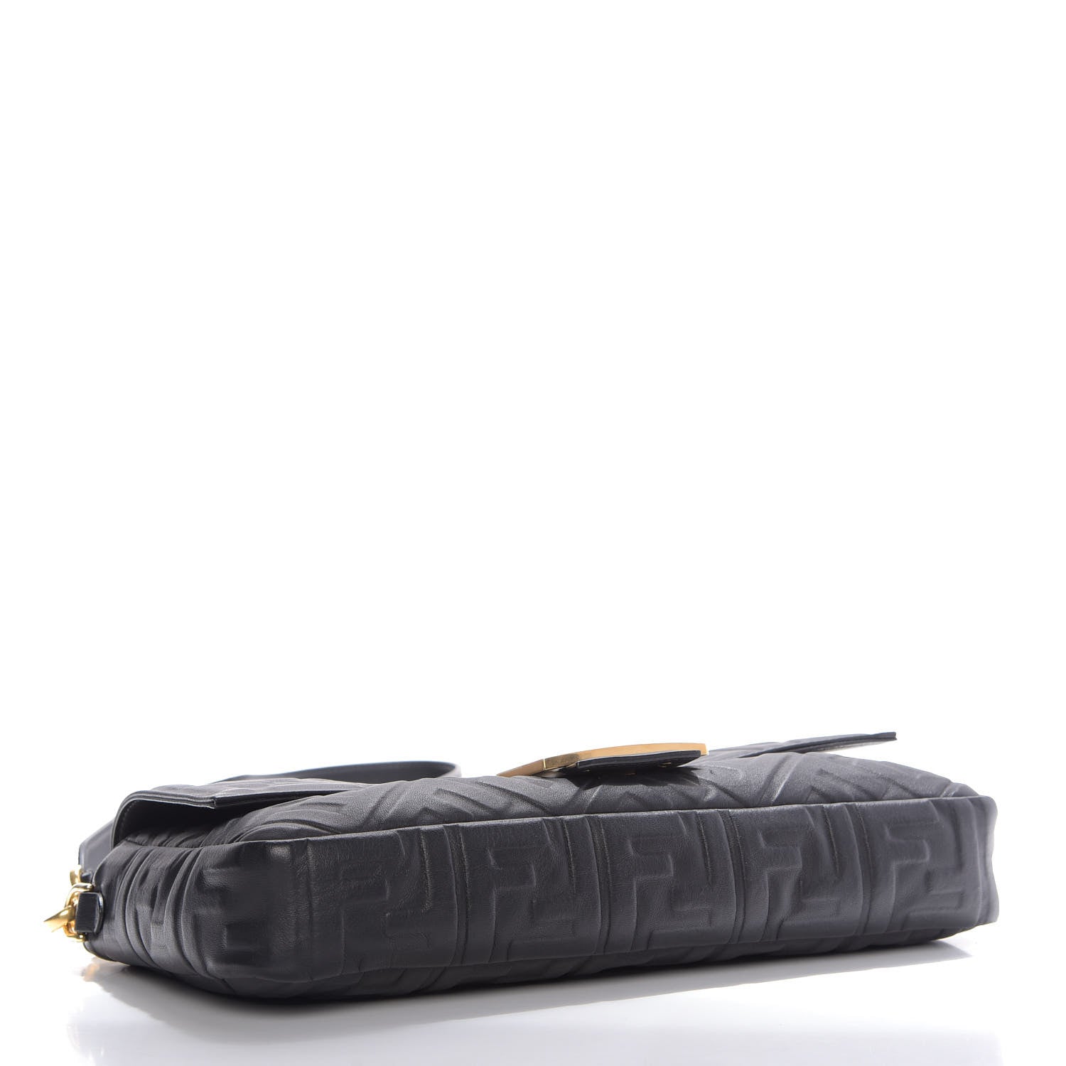 Fendi Nappa FF 1974 Embossed Large Baguette Black 4 of 9