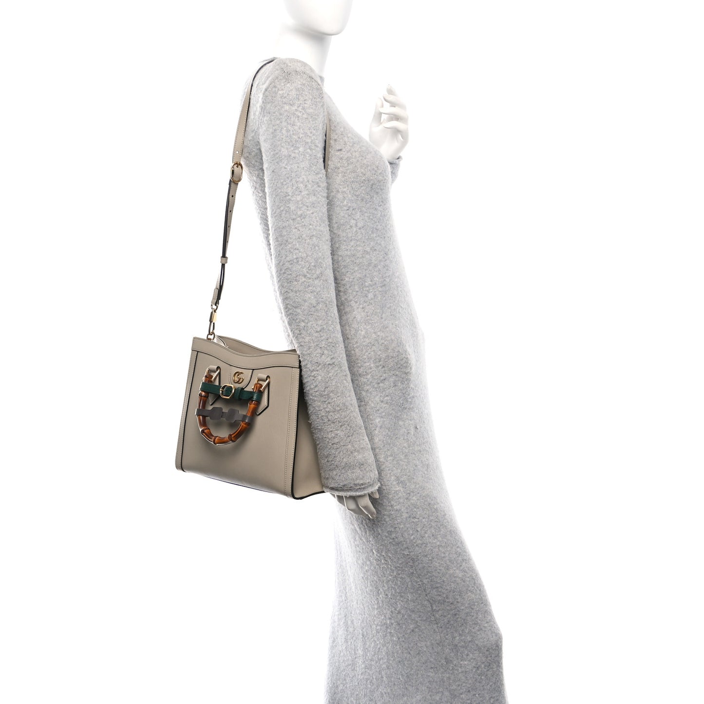 Wonka Grain Calfskin Small Diana Tote Bag Oatmeal Vintage Green