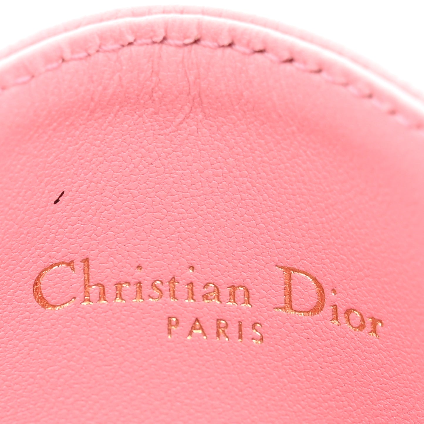 Calfskin Cannage Dioramour Caro Five-Slot Card Holder Pink