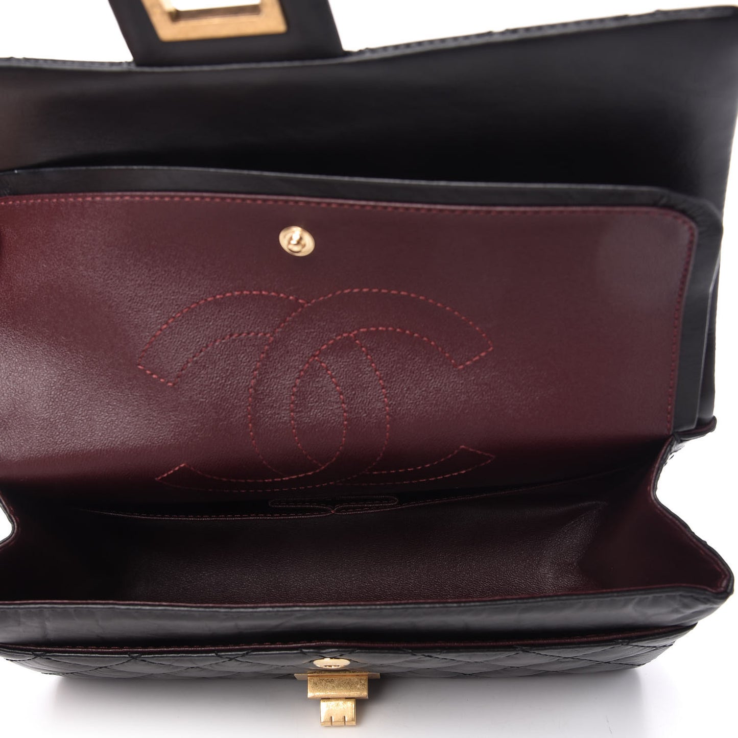 Aged Calfskin Quilted 2.55 Reissue 225 Flap Black