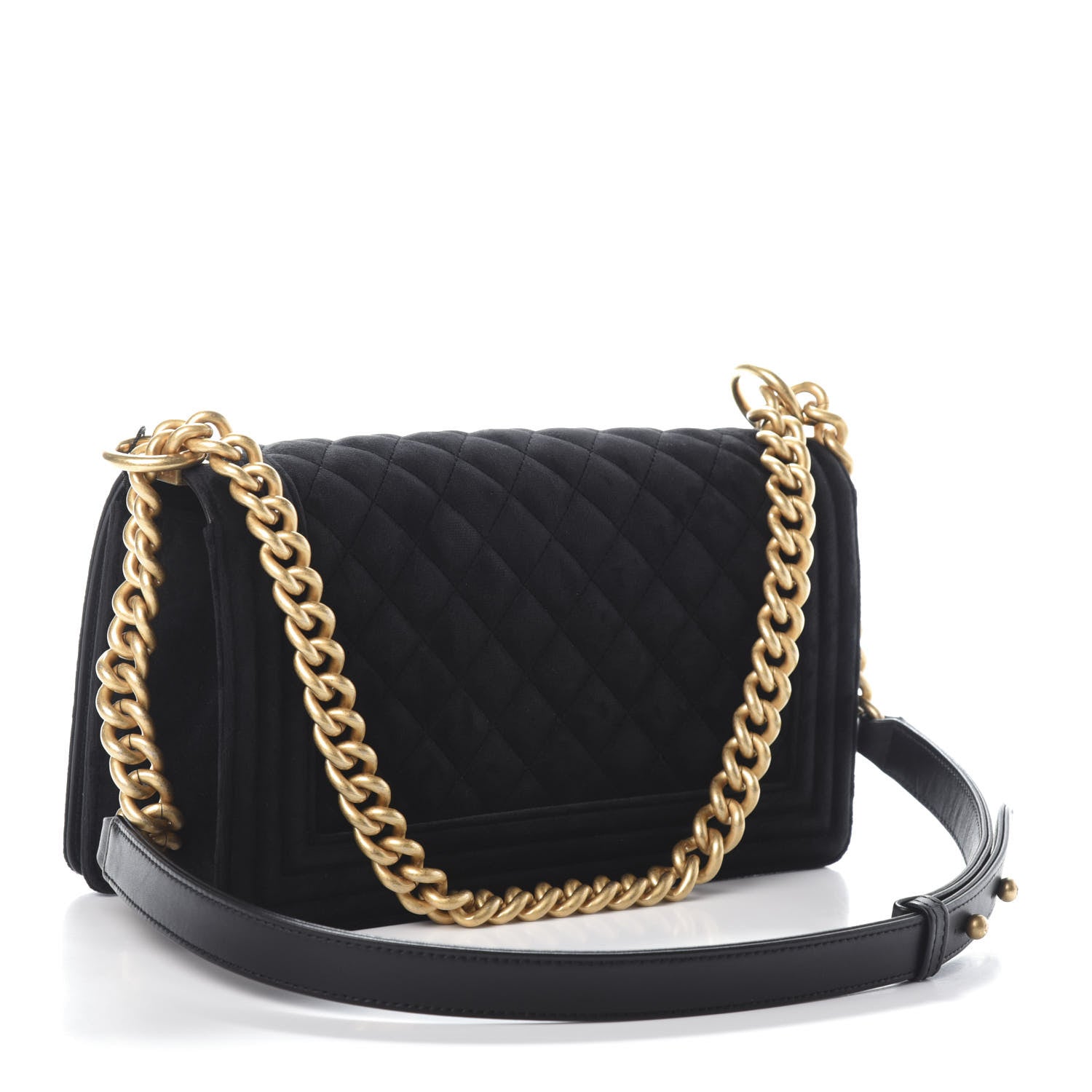 Chanel Velvet Quilted Medium Boy Flap Black 3 of 10