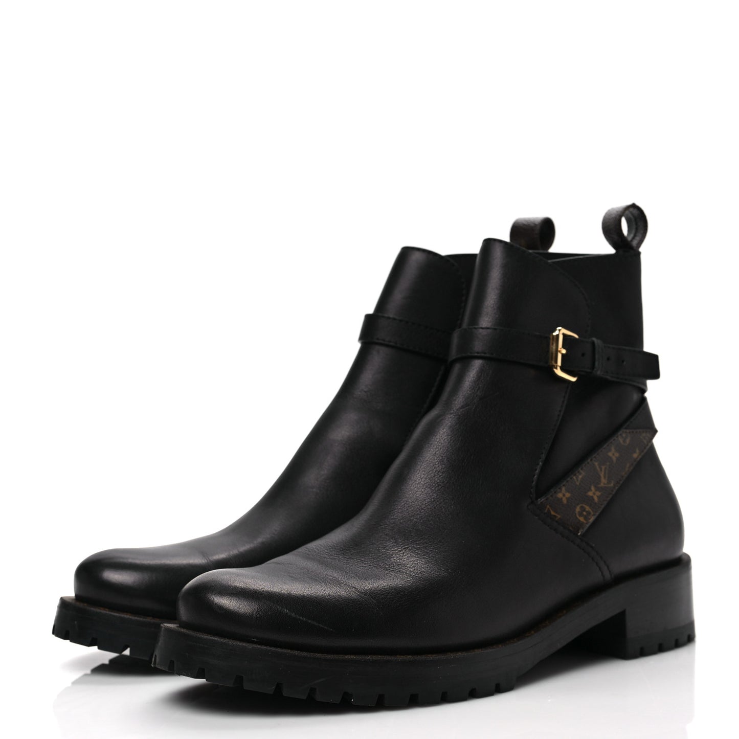 Calfskin Monogram Discovery Flat Ankle Boots 40 Black