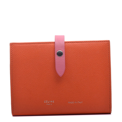 Celine Grained Calfskin Medium Multifunction Strap Wallet Orange 1 of 11