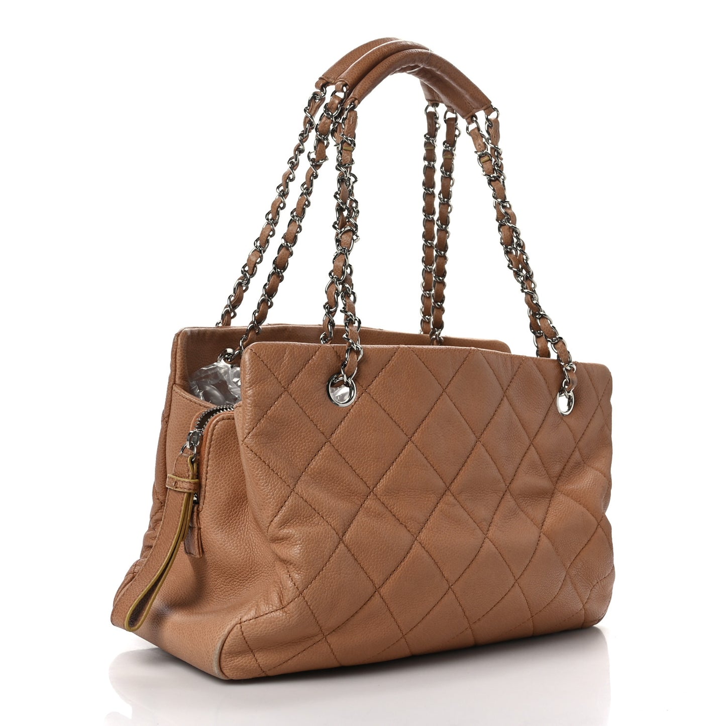 Caviar Quilted Timeless CC Shopping Tote Brown