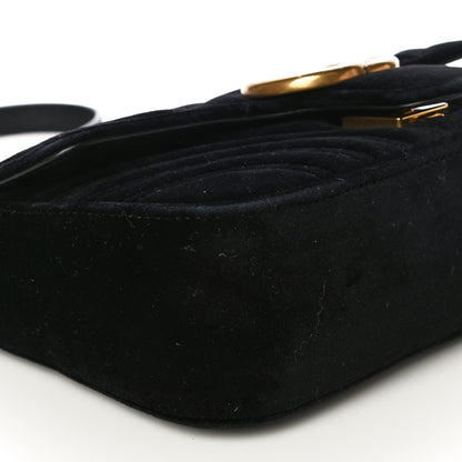 Gucci Velvet Matelasse Mini GG Marmont Shoulder Bag Black 10 of 23
