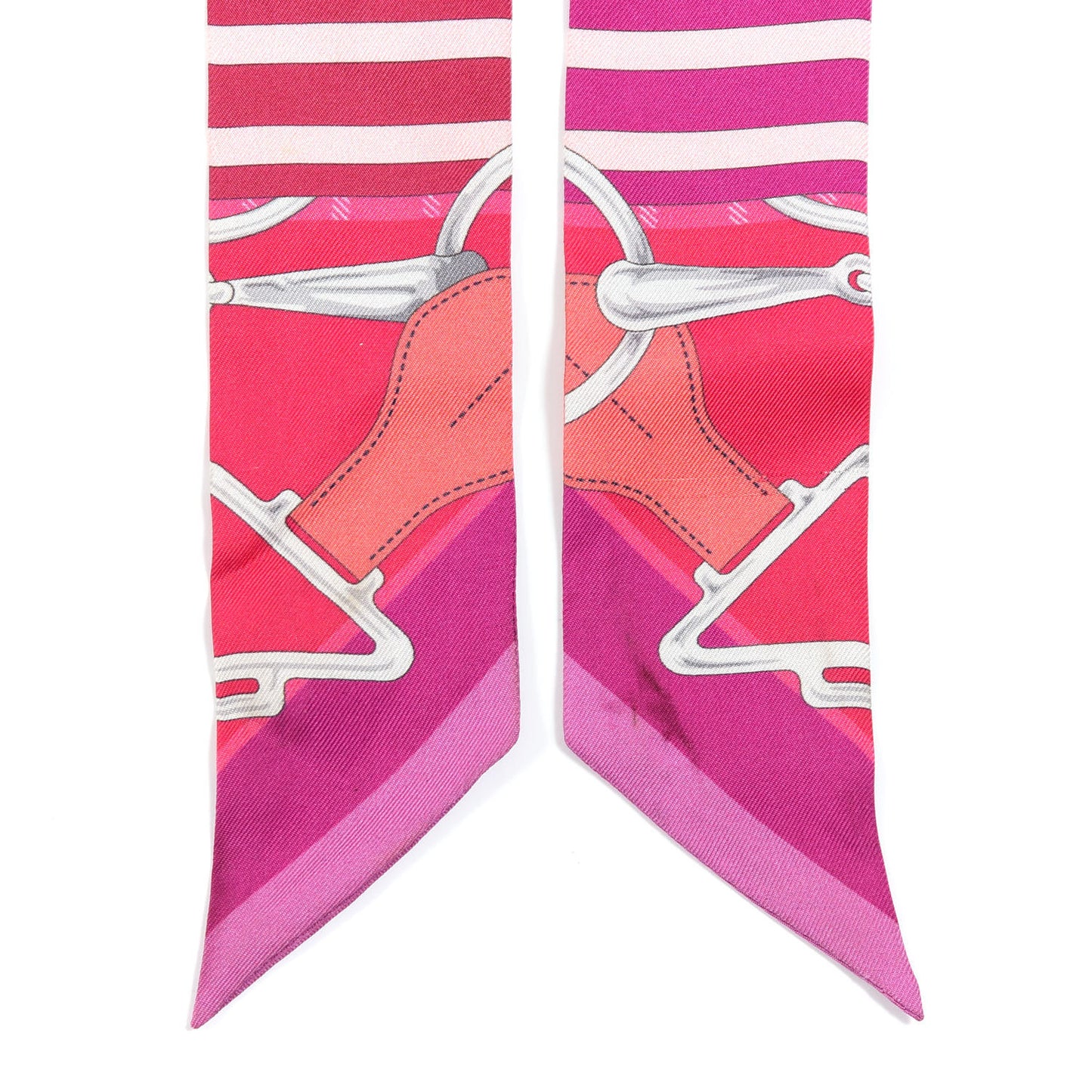 Silk Tatersale Twilly Fuchsia Rouge Vif Corail