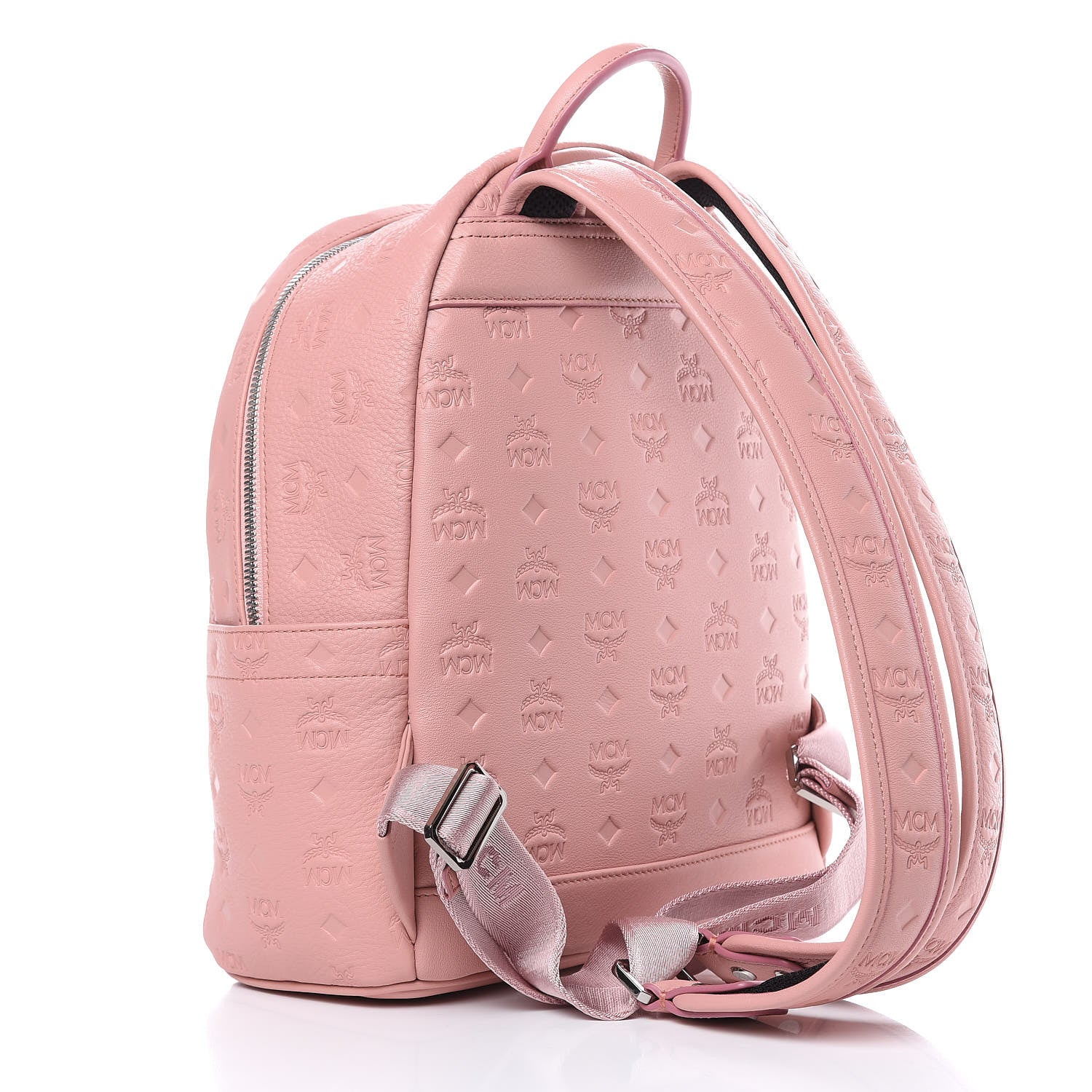 MCM Calfskin Ottomar Monogram Small Backpack Pink 3 of 10