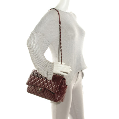 Chanel Lambskin Quilted Large Around Pockets Flap Burgundy 2 of 8