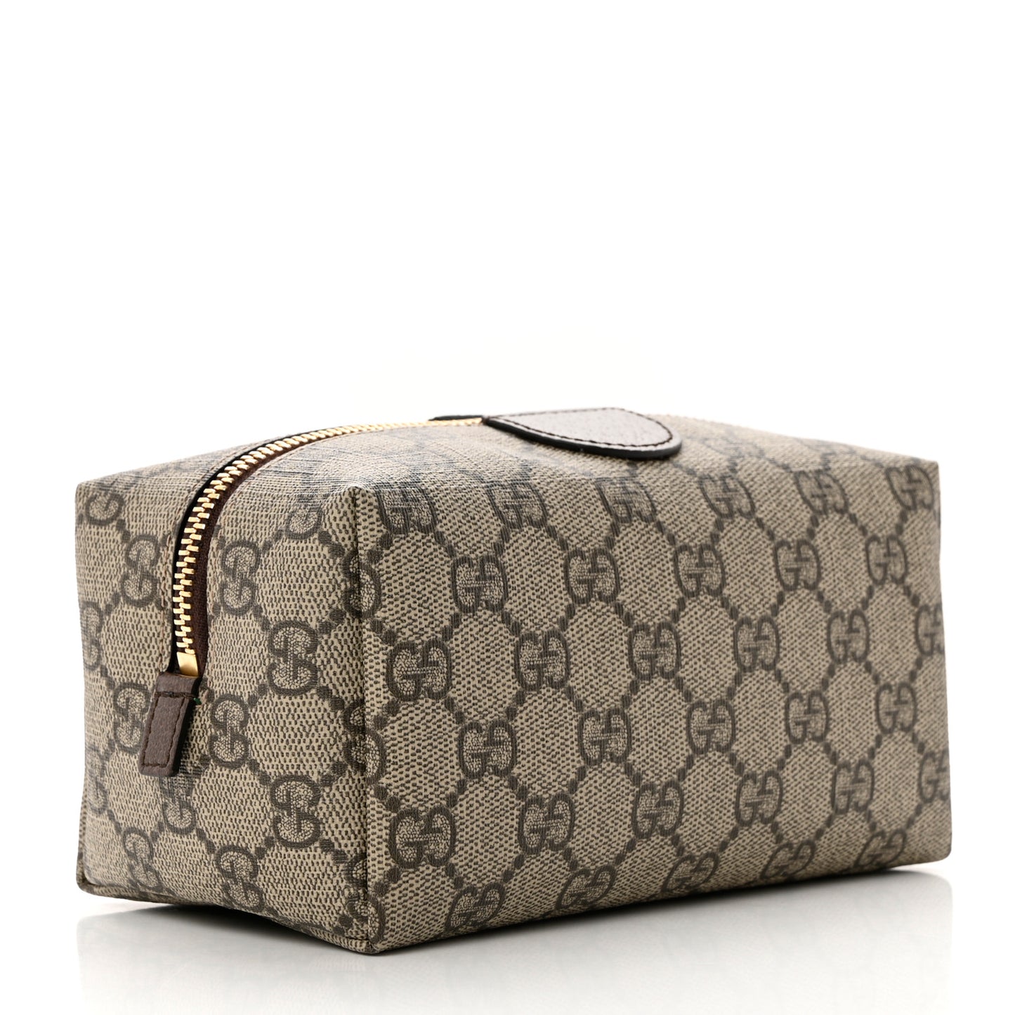 Soft GG Supreme Monogram Calfskin Medium Ophidia Cosmetic Case Beige Ebony New Acero