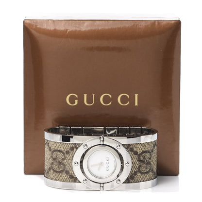 Gucci Stainless Steel Canvas Mother of Pearl 33mm Twirl Monogram Quartz Watch 7 of 7