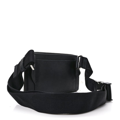 Prada Saffiano Travel Double Zip Crossbody Belt Bag Black 2 of 14