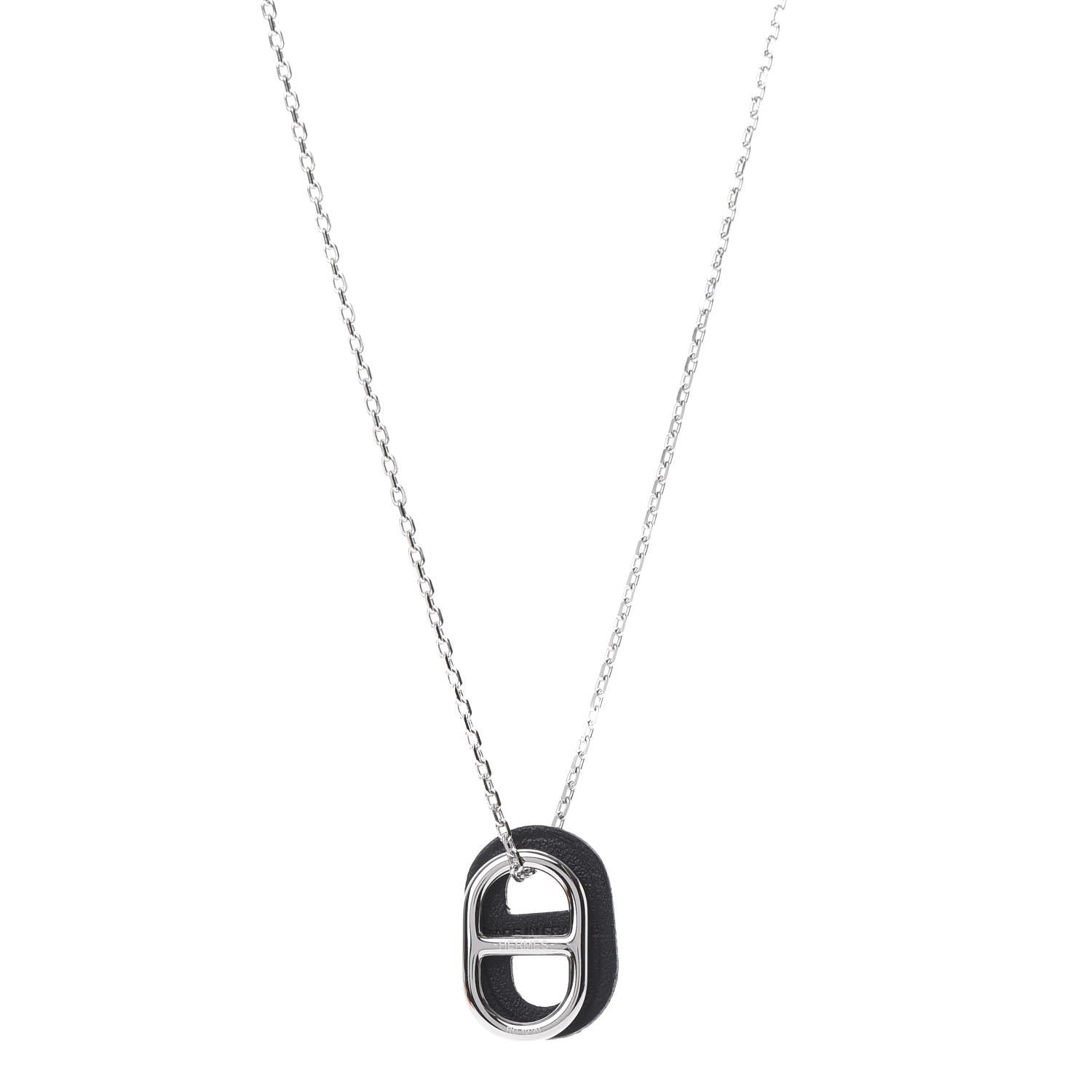 Hermes Swift O'Maillon Pendant Necklace Black 1 of 6