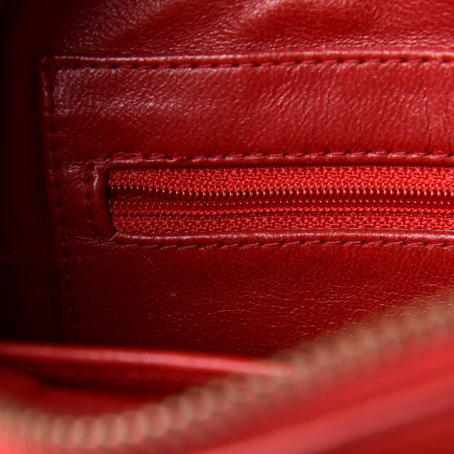 Lambskin Quilted Camera Case Red