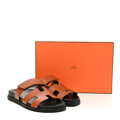 Hermes Epsom Womens Chypre Sandals 38.5 Natural 9 of 9