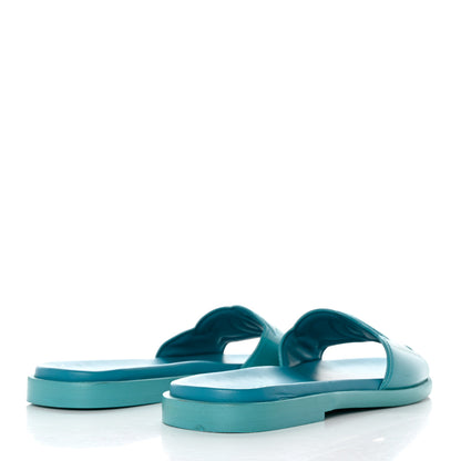 Chanel Patent Calfskin CC Slip On Mules 38.5 Turquoise 5 of 8