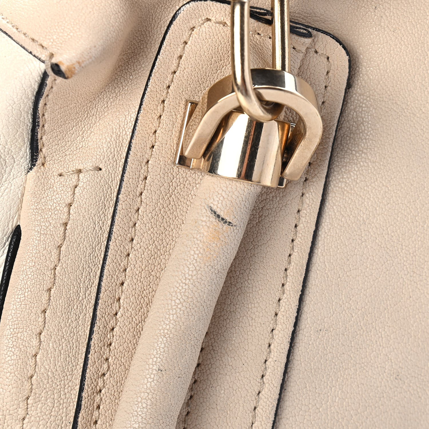 Chloe Calfskin Medium Military Paraty Black White 4 of 5