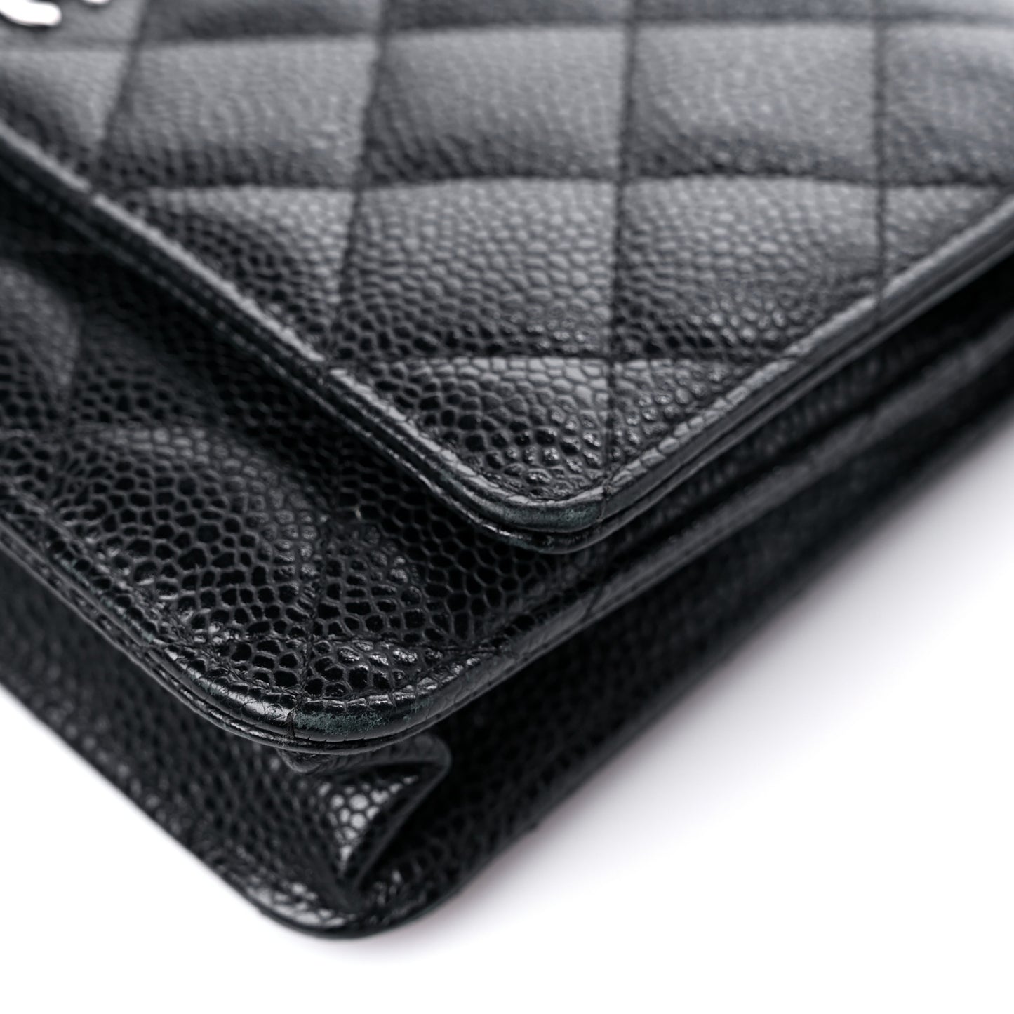 Caviar Quilted Wallet On Chain WOC Black