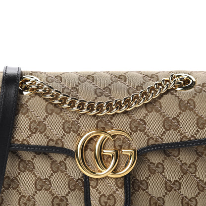 Gucci Monogram Matelasse Diagonal Mini GG Marmont Shoulder Bag Beige Black 10 of 10