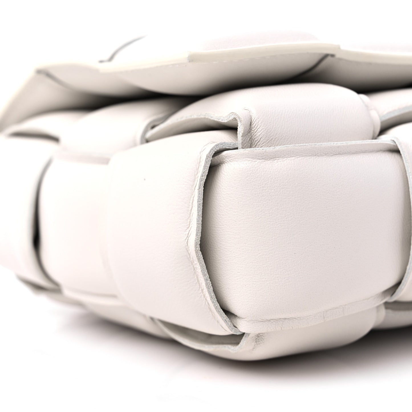 Nappa Maxi Intreccio Padded Cassette Crossbody Bag Chalk