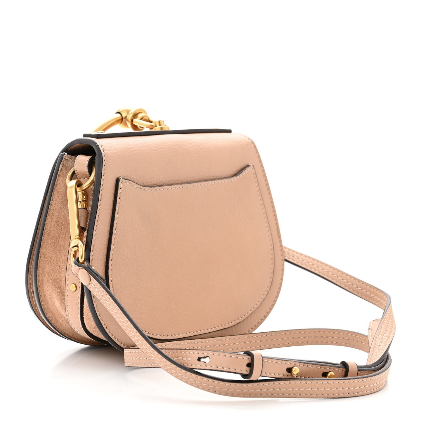 Calfskin Suede Small Nile Bracelet Bag Biscotti Beige