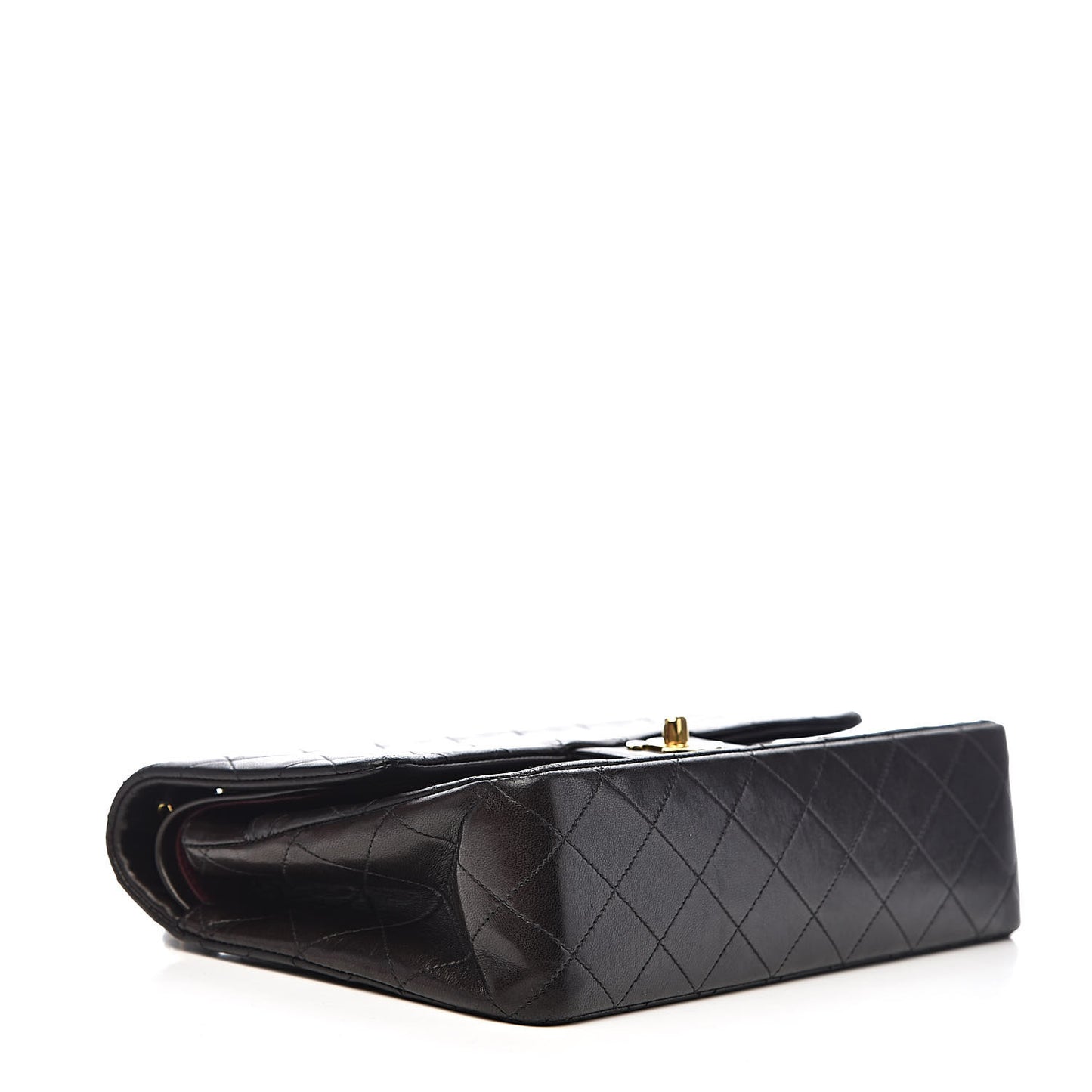 Lambskin Quilted Medium Double Flap Black