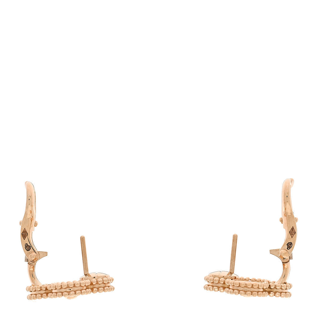 Van Cleef & Arpels 18K Yellow Gold Diamond Vintage Alhambra Earrings 3 of 6