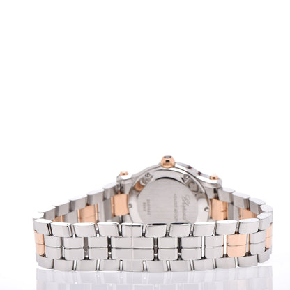 Chopard Stainless Steel 18K Rose Gold 3 Diamond 30mm Happy Sport Quartz Watch 4 of 8