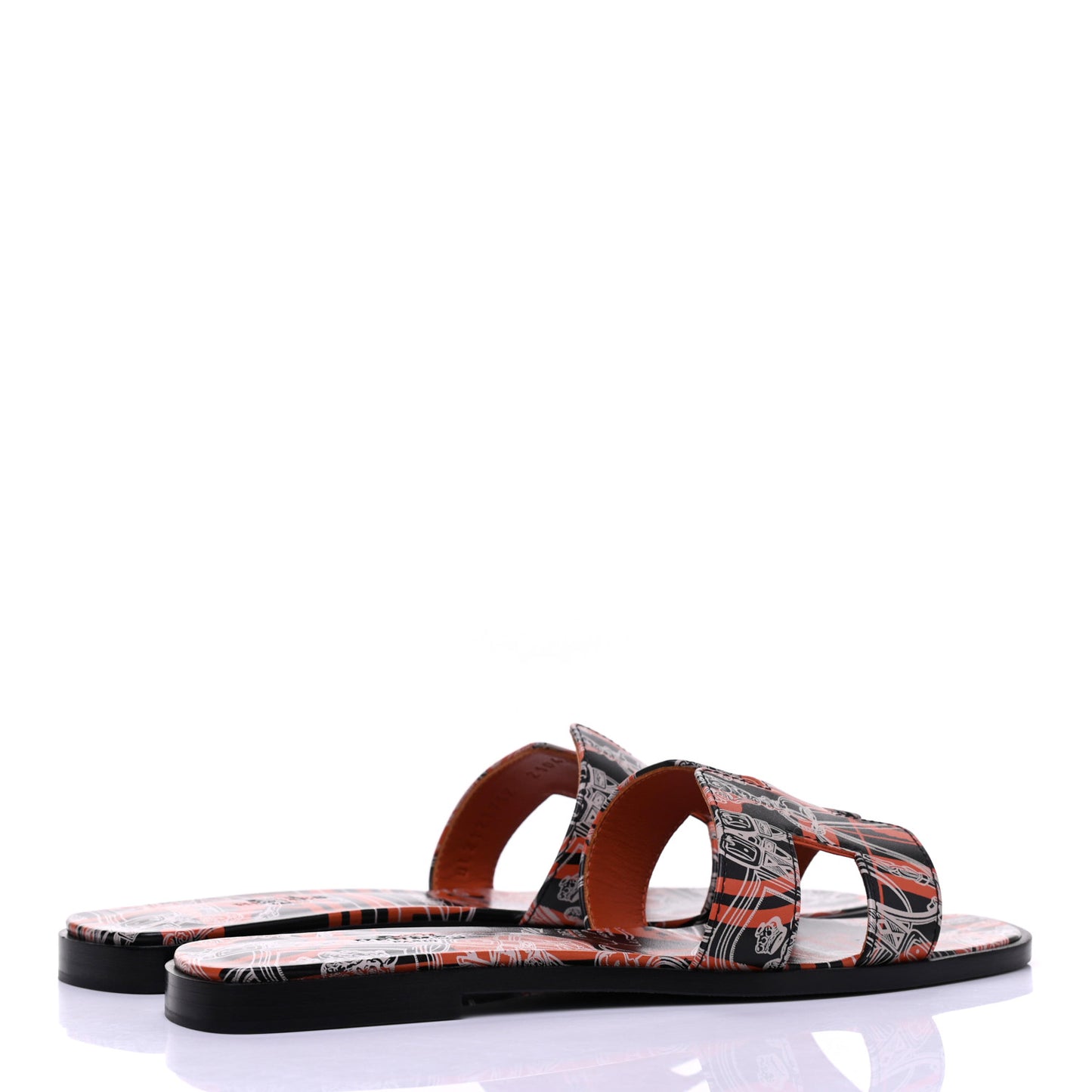Calfskin Printed Brides de Gala en Desordre Oran Sandals 38.5 Multicolor Rose Aube