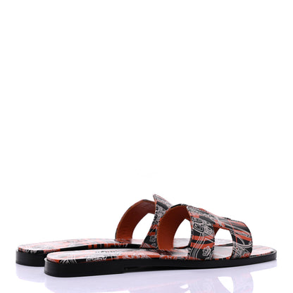Hermes Calfskin Printed Brides de Gala en Desordre Oran Sandals 38.5 Multicolor Rose Aube 4 of 8