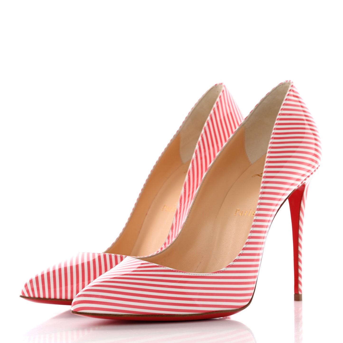 Patent Pigalle Follies Stripes 100 Pumps 39 Smoothie White