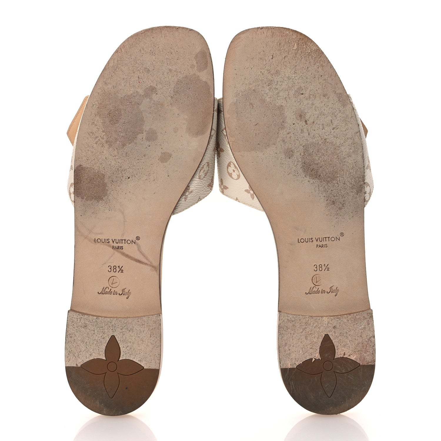 Louis Vuitton Monogram LV Frame Flat Mule 38.5 Dune Beige 1773629