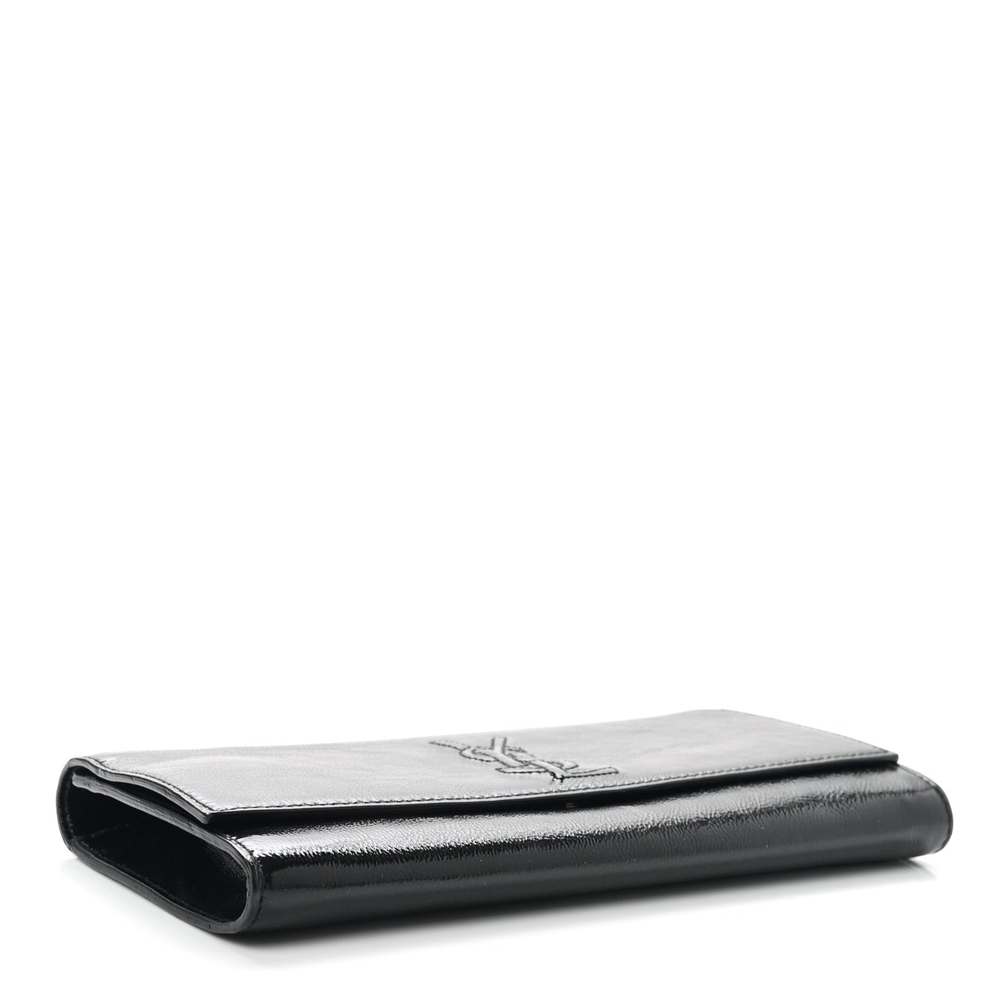 Textured Patent Monogram Belle De Jour Clutch Black