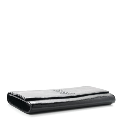 Saint Laurent Textured Patent Monogram Belle De Jour Clutch Black 4 of 8