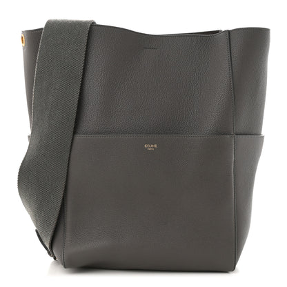 Celine Soft Grained Calfskin Sangle Bucket Bag Kohl 1 of 10