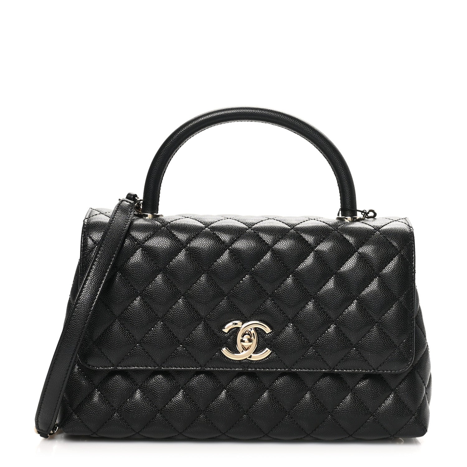 Chanel Caviar Quilted Small Coco Handle Flap Black 1 of 11