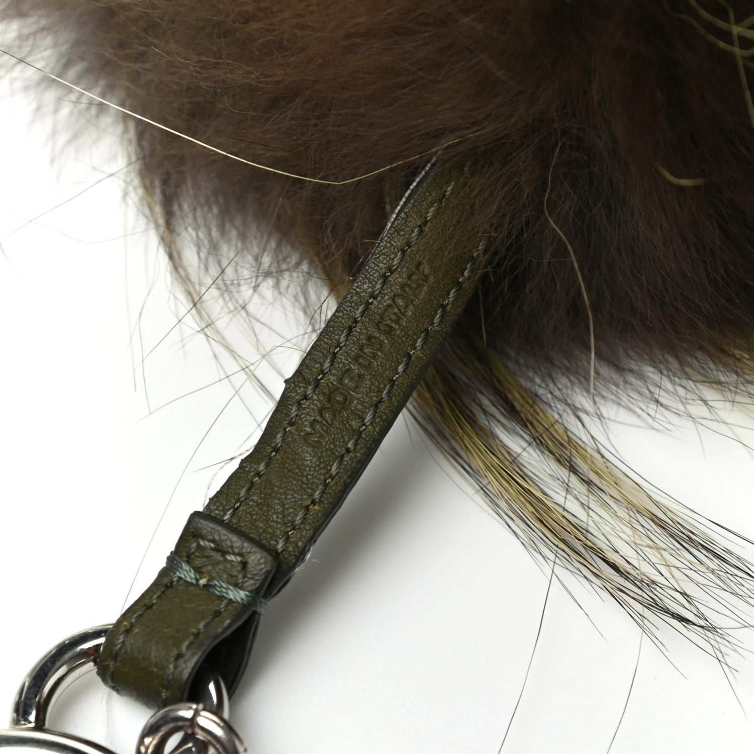 Fendi Fox Mink Rabbit Fur Minty Monster Bag Bug Charm Black Brown Multicolor 5 of 5
