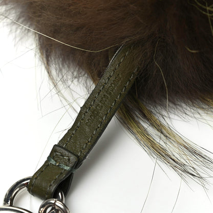 Fendi Fox Mink Rabbit Fur Minty Monster Bag Bug Charm Black Brown Multicolor 5 of 5