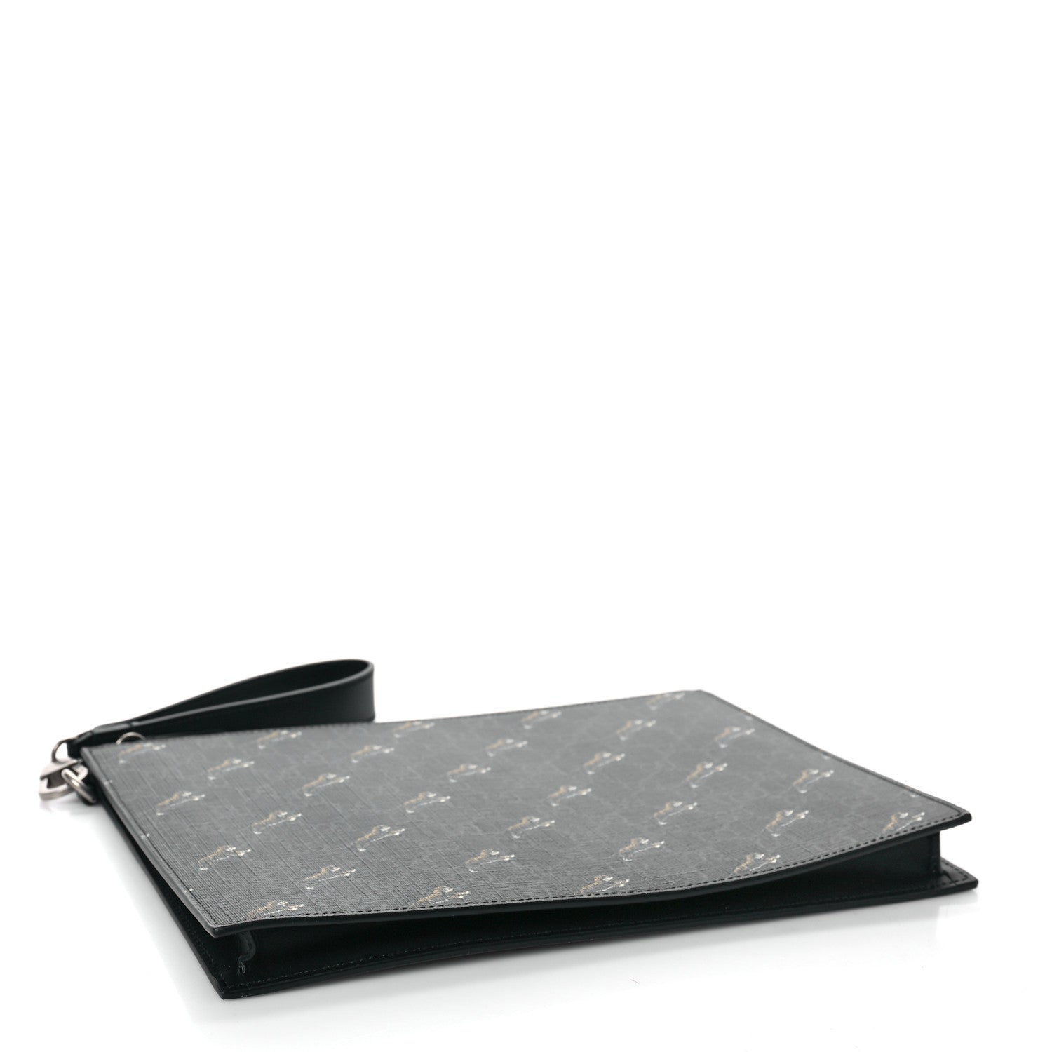 Gucci GG Supreme Monogram Tigers Zip Wristlet Pouch Black 4 of 8