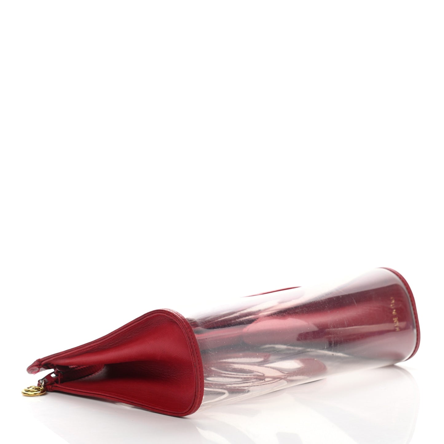 Vinyl CC Logo Cosmetic Pouch Red