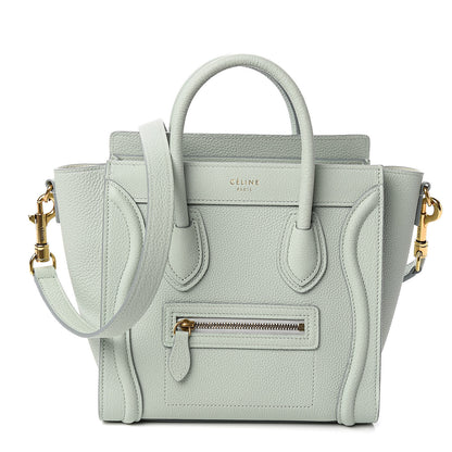 Celine Drummed Calfskin Nano Luggage Almond 1 of 10