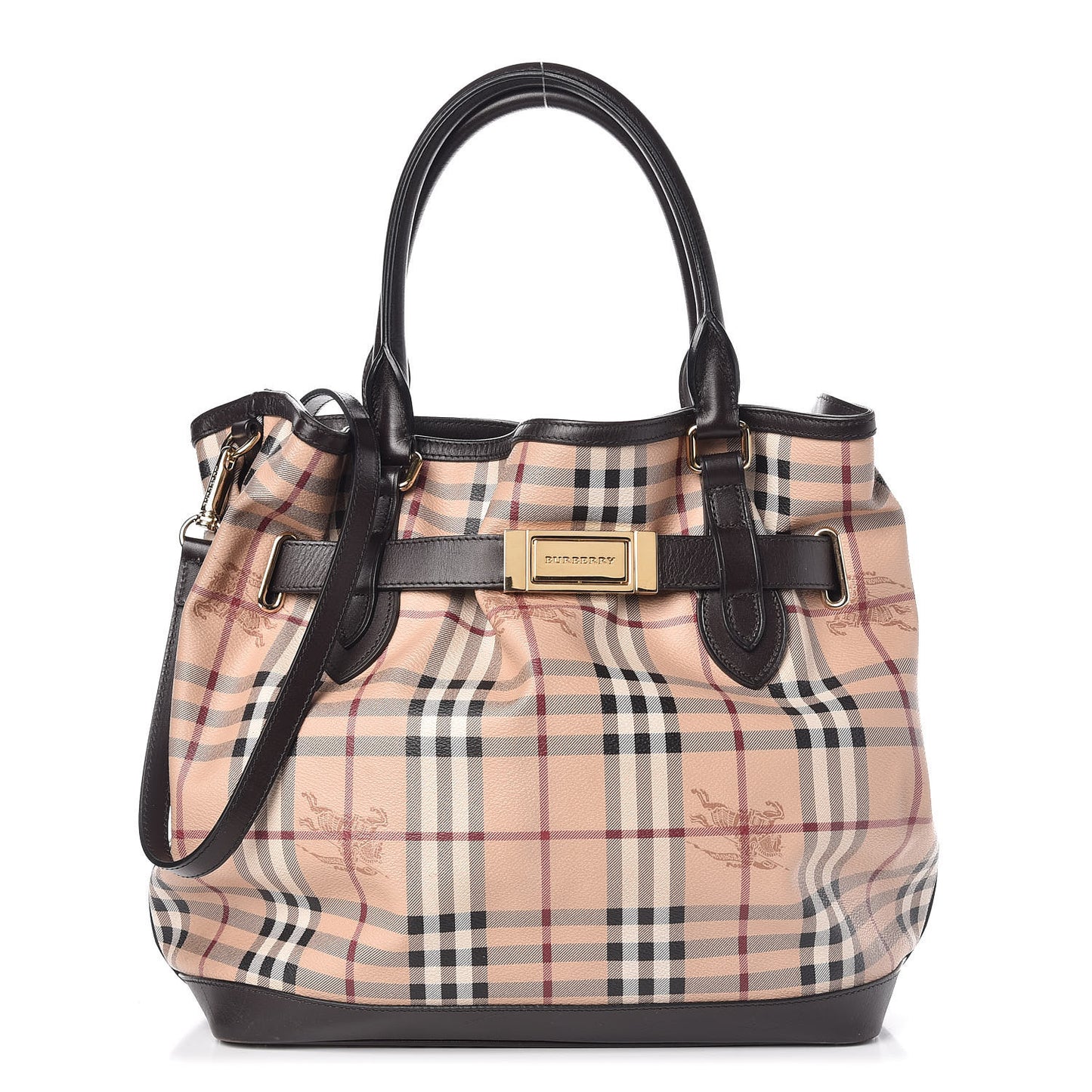 Haymarket Check Medium Golderton Tote Chocolate