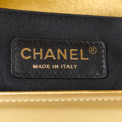 Chanel Metallic Patent Calfskin Quilted Medium Boy Flap Gold 6 of 10