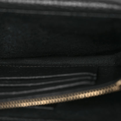 Valentino Garavani Pebbled Calfskin Rockstud Wallet On Chain Black 6 of 20