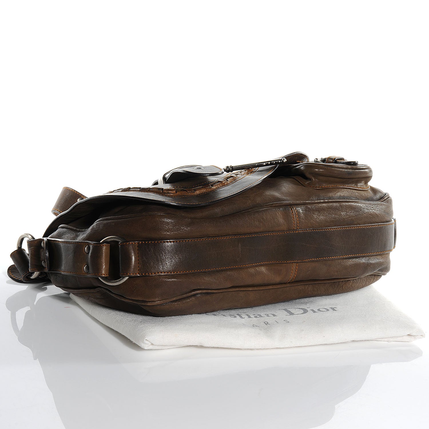 Christian Dior Leather Gaucho Olive Green 4 of 7